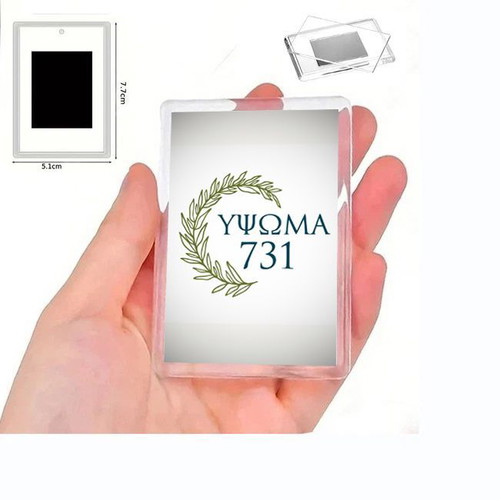 Ypsoma 731 fridge magnet with clear acrylic photo frame, Greek propaganda