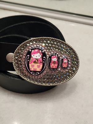 Tarina Tarantino leather belt with Swarovski crystals, lightly used