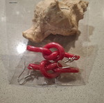 Handmade earrings from polymer clay, red