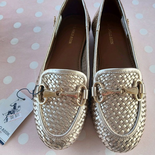 U.S. Polo Assn. women's shoes gold ballerinas size 36 new
