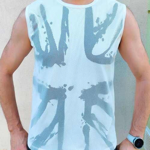 Cutting Edge Athletic Sleeveless Mesh Shirt with Union Jack XL used