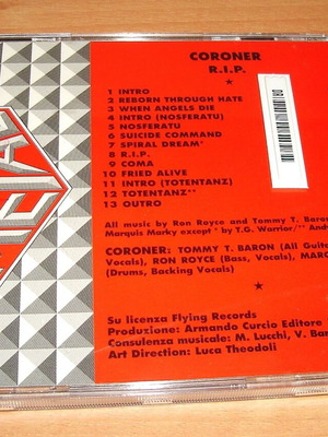 Coroner R.I.P. CD μεταχειρισμένο, metal album
