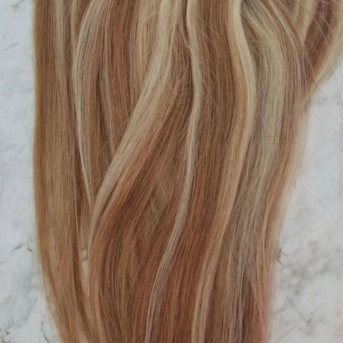 Natural Hair Extensions with Clips new, 55 cm length, highlights