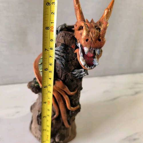 Wooden dragon handmade used with painted details
