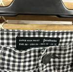 Stradivarius Black and White Checkered Super High Waist Jeans, Size 38