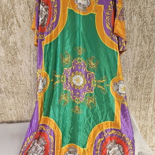 Satin dress Emmanouela Psarouli fashion designer new multicolor