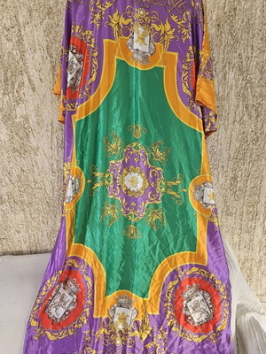 Satin dress Emmanouela Psarouli fashion designer new multicolor