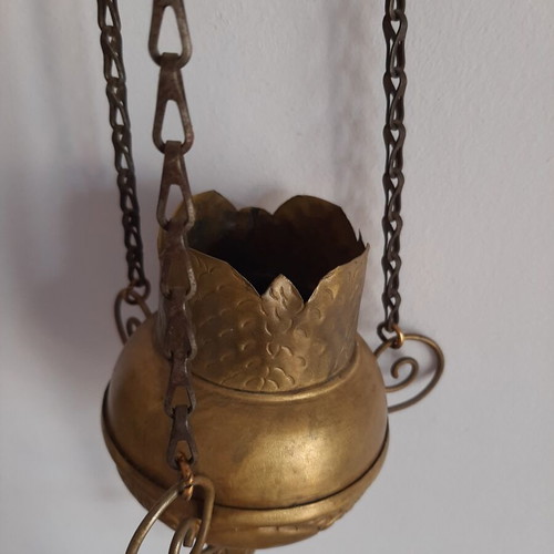 Bronze incense burner antique used, height 56 cm