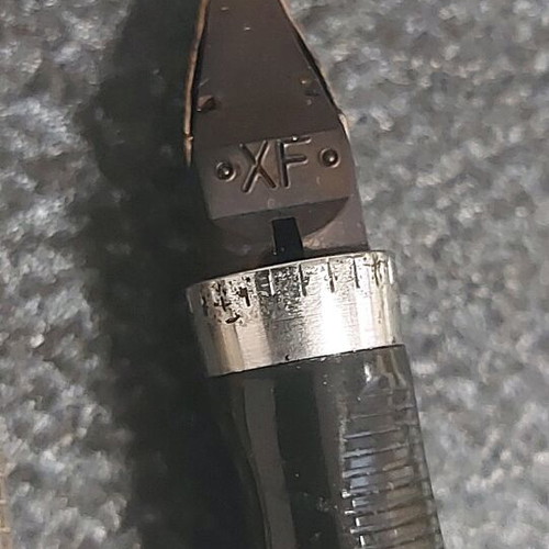 Parker 75.0 Silver Fountain Pen used, USA Sterling 1968, gold nib XF