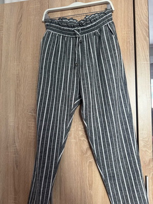 Striped fabric pants used, grey