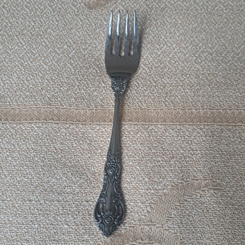 Vintage stainless steel knife and fork set Japan used, floral design