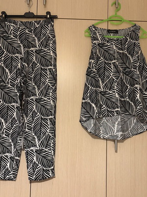 Le Vertige summer set with pants and top like new, black and white