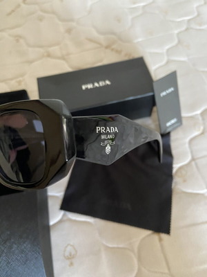 Prada Luxury Black Sunglasses Rectangle Design like new