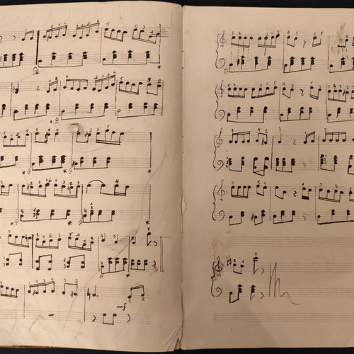 Old Sheet Music Notebook handwritten, used, 1950s-60s