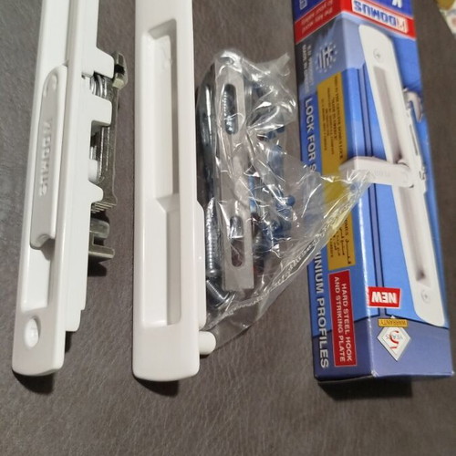 Domus lock for aluminum frames new, white color
