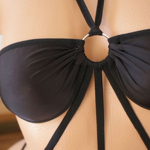 Body lingerie with straps black new