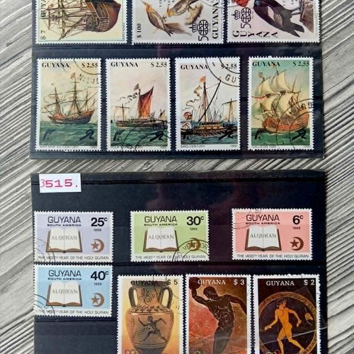 Guyana stamps like new, 2 sheets from 1960s to 1990s