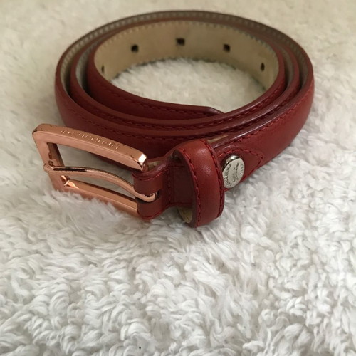 Longchamp women's belt used, orange leather, size 75
