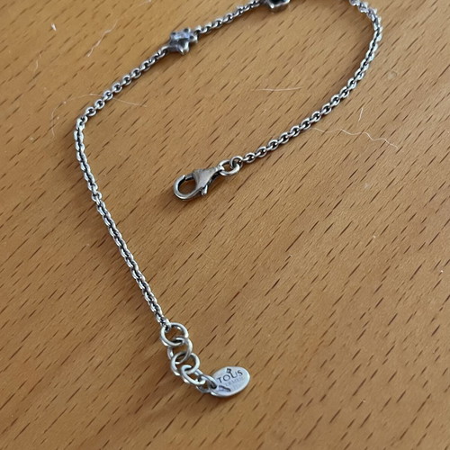 Tous silver 925 chain bracelet with rhinestone bear, gold color