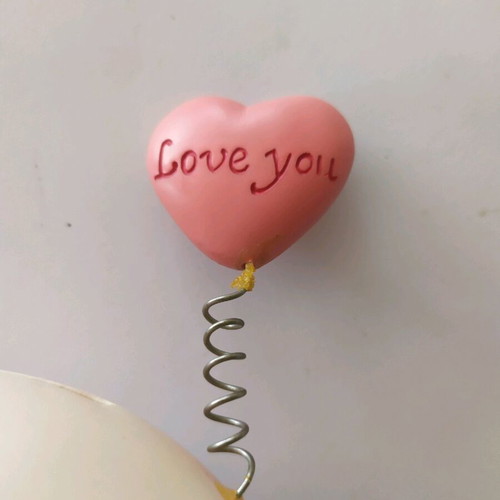Piggy bank salmon pink with Love you inscription