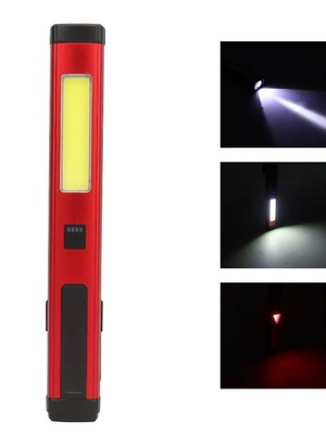 Flashlight new with battery indicator, magnet and hook