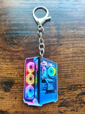 Computer Unit 2D Keychain new, multicolored