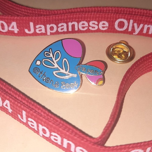Olympic Games Athens 2004 Japanese Paralympic Pin "RRR" and Olympic Lanyard 2004 new