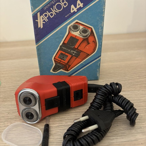 Soviet Electric Razors Kharkov-44 and Kharkov-6502 New 1990, Set of 2