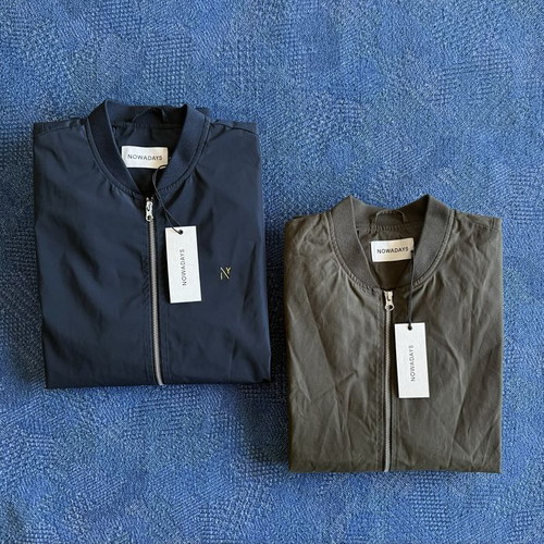 Nowadays Bomber Jacket new, men's size L, dark blue polyester