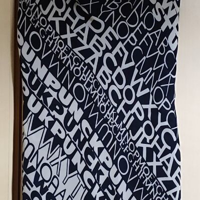 Nienhaus & Lotz women's dress with alphabet print and ruffles, like new