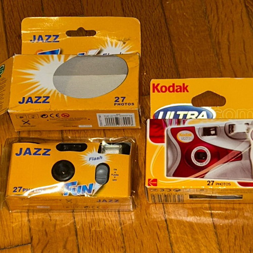 Vintage Kodak Ultra and Jazz Fun Flash Disposable Cameras, new