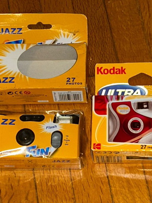 Vintage Kodak Ultra και Jazz Fun Flash φωτογραφικές μηχανές μιας χρήσης, καινούργιες