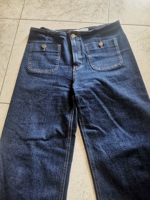 Stradivarius jeans size 44 like new, blue, wide leg