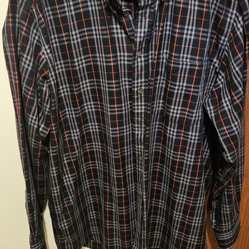 Burberry men's dress shirt used, size L, blue checkered