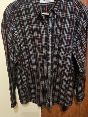 Burberry men's dress shirt used, size L, blue checkered