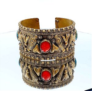 Handmade Egyptian vintage beautiful brass cuff bracelet!