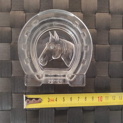 Glass ashtray collectible like new, French vintage, Made in Italy