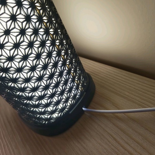 Kumiko LED lamp 18cm like new, Japanese design ambient light 3d printed