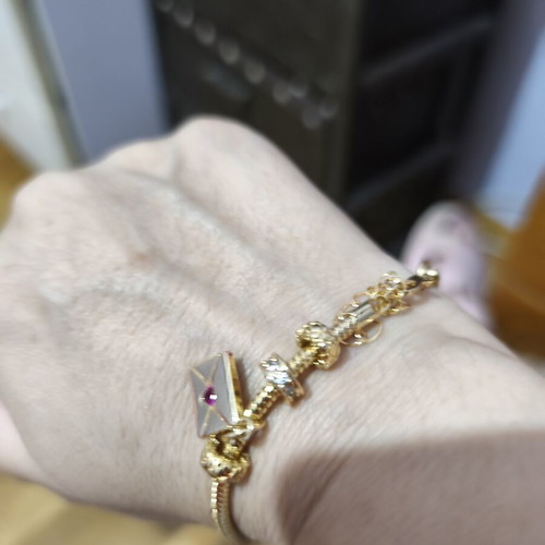 Anklet gold color, size 23, new