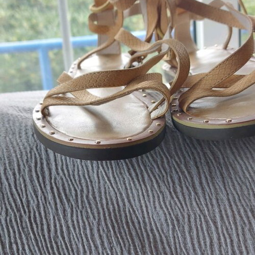 Migato Gladiator Sandals Size 37 Like New Beige