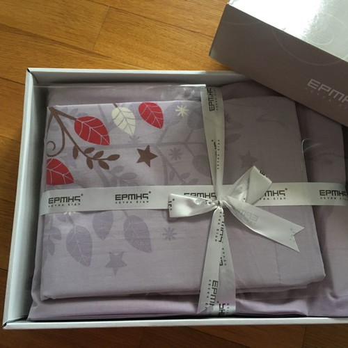 Double bed sheet set purple floral 240x260 Hermes new 100% cotton