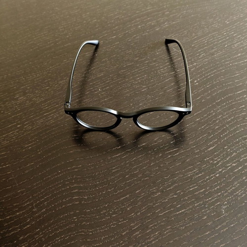 Black matte eyeglass frame without lenses