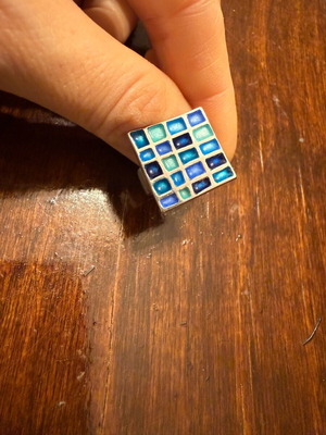 Ring in shades of blue made of 925 silver like new