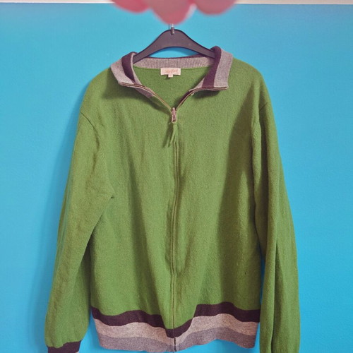 Hartford wool modern men's cardigan used, green size M/L