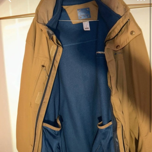 Quechua Men's Jacket XXL Like New with Fleece Lining Blue Orange