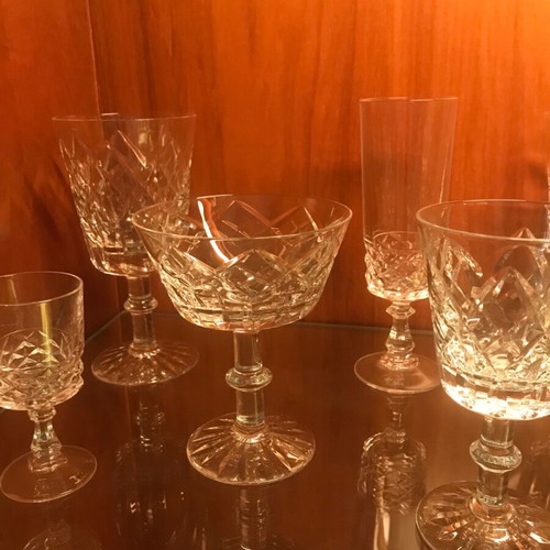 Crystal glasses like new, 5 types, 49 pieces