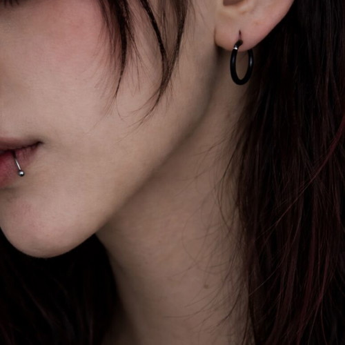 Black Hoop Earrings new, minimalist punk emo metal