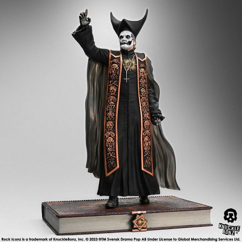 Ghost Papa Emeritus IV Black Robes Rock Iconz Statue KnuckleBonz new