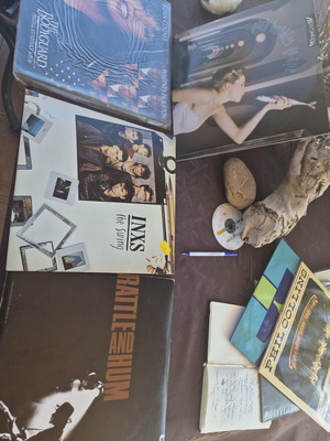 Vinyl record pack of 4 including U2 Gatefold 2LP, Helloween, The Bodyguard, INXS like new