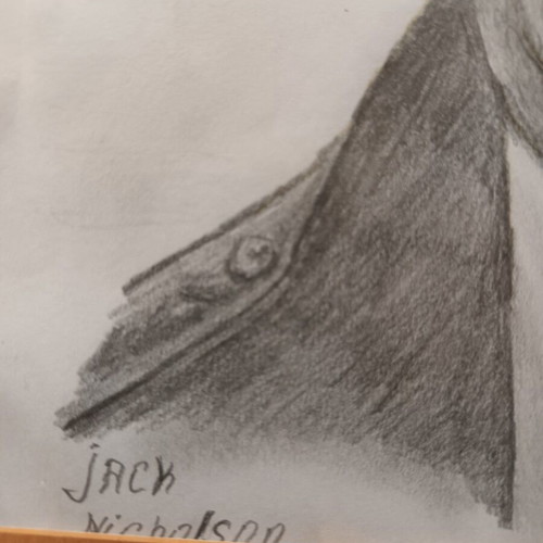 Jack Nicholson pencil portrait used without frame